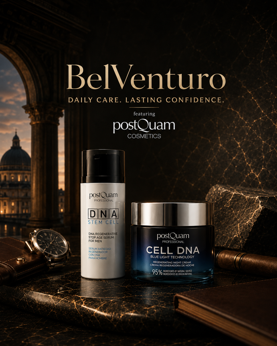 BelVenturo — Daily Care. Lasting Confidence. featuring PostQuam Cosmetics